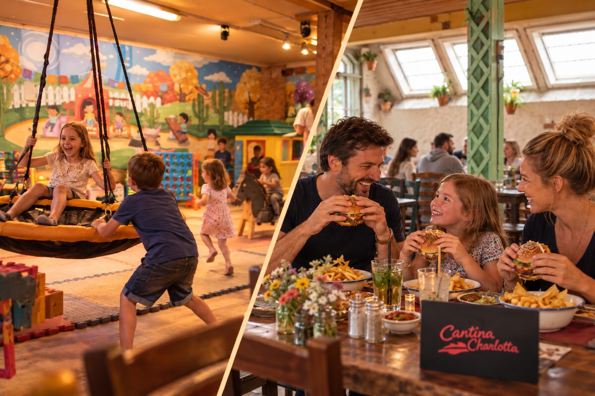 Familie beim Sonntagsessen in der Cantina